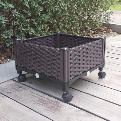 Iso9001 Decoratieve Openlucht Plastic Planter op Milieuvriendelijke Wielen