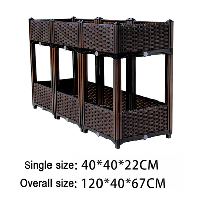 Moderne de Doos Grote Capaciteit 42*42*20cm van de Aarde Vriendschappelijke Opgeheven Plastic Planter