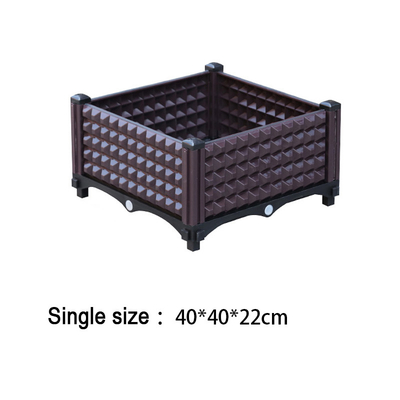 Moderne Dik gemaakte Herb Plastic Planter On Wheels-Corrosieweerstand