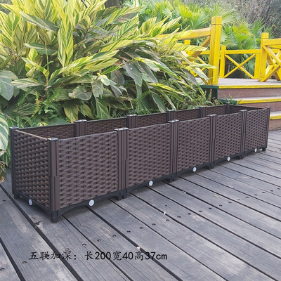 De multifunctionele 26CM Bruine Plastic Plastic Containers van de Plantersdoos voor Opgeheven Tuinbedden