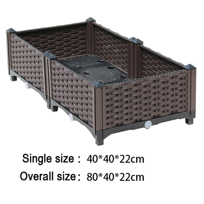 Huishouden 80*40*22CM Bruine Plastiek Opgeheven de Rechthoek Europese Stijl van Plantersdozen
