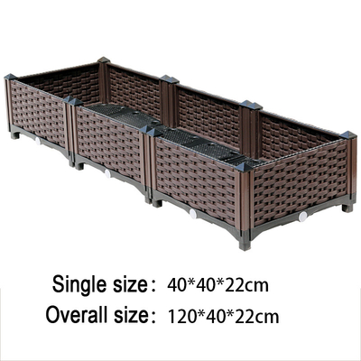Huishouden 80*40*22CM Bruine Plastiek Opgeheven de Rechthoek Europese Stijl van Plantersdozen