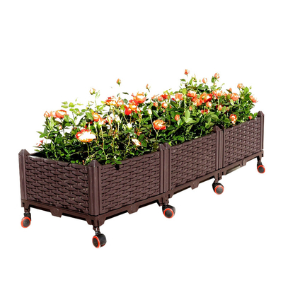 De zelf Water gevende Rechthoekige Opgeheven Planter van de de Bloemdoos van de Plantersdoos Storable Plastic