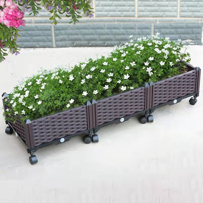 Storable Opgeheven Plastiek van het insectbewijs het Planten van Bedden Herb Planter Box On Wheels