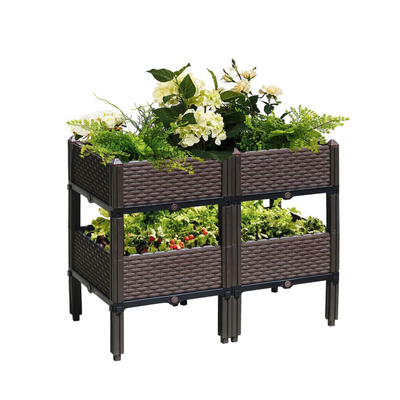 Dubbele Laag 71cm Hoge Plastic Openlucht Plastic de Plantersdozen van Tuindozen
