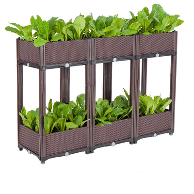 Dubbele Laag 71cm Hoge Plastic Openlucht Plastic de Plantersdozen van Tuindozen